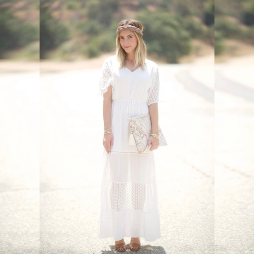 Cupcakes and Cashmere white maxi boho dress